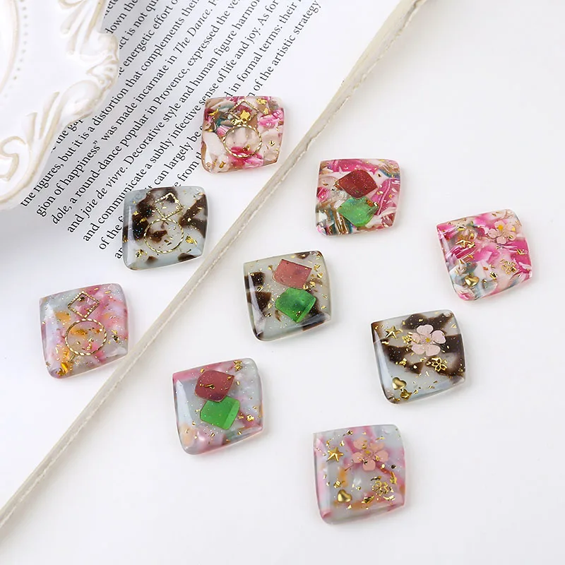 4 шт. золотой лист высушенный цветок блестящий кулон ацетатная пластина