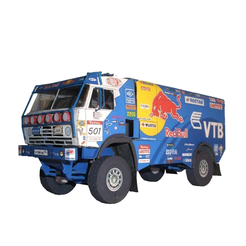 Kamaz 4326 9 2009 грузовик 1:53 Дакар ралли Складная резка мини 3D бумажная модель Papercraft DIY