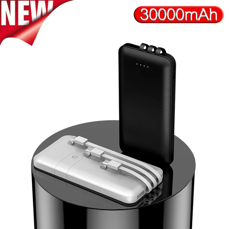 

30000mAh power bank with cable power bank, bracket type charger for fast charging of Xiaomi