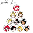 Disney принцессы Ариэль Belle Белоснежка 10 шт. 12 мм18 мм20 мм25 мм кабошоны круглые фото кабошоны разрисованные изделия из стекла с плоской задней частью Цепочки и ожерелья, украшения своими руками