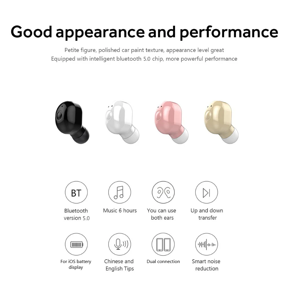 M2 мини беспроводной Bluetooth 5 0 Earphonefor для всех телефонов в ухо Спорт с микрофоном