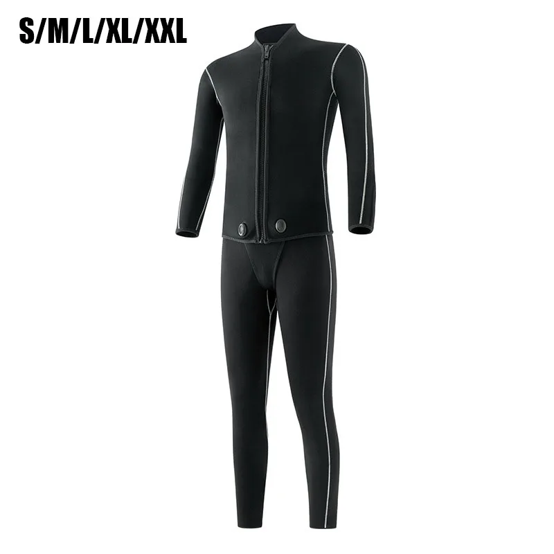 3MM Water Sports Wetsuit One-Piece Keep Warm Fishing Suit Long Sleeve Snorkeling Winter Swimsuit Surfing Suit Quick-Drying