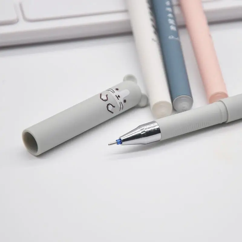 Милые ручки 4 шт./лот стираемая ручка с мультяшными животными стержни 0 35 мм