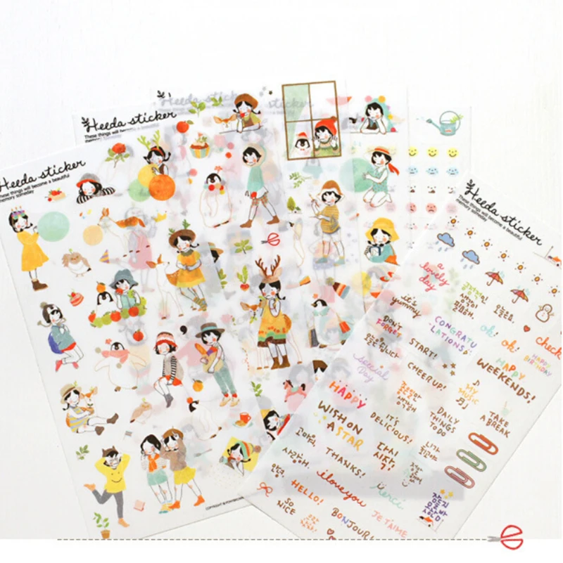 

6 листов/партия, прозрачные наклейки для дневника