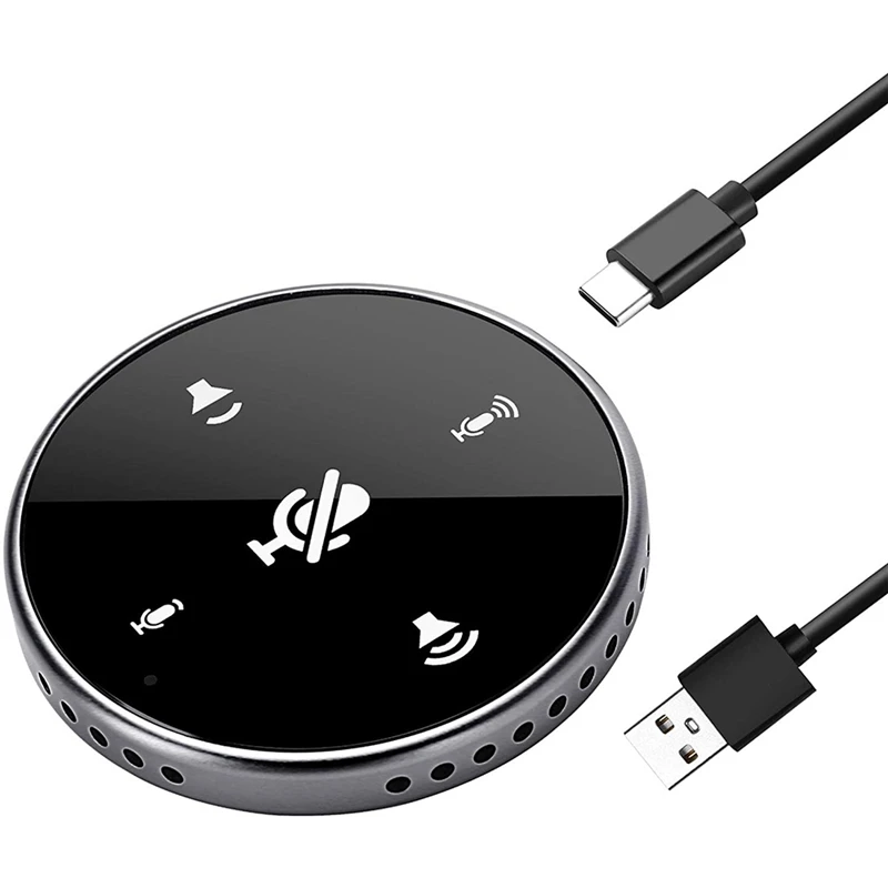 

USB-микрофон для конференций с динамиком, компьютерный конденсаторный микрофон для ПК с кнопкой отключения звука и голосовым звукоснимателе...