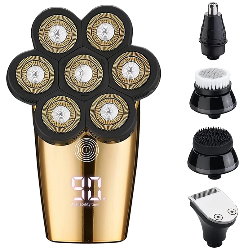 7 Floating Shaver Head Beard Trimmer Rechargeable Ipx5 Waterproof Shaving Head Shaver Grooming Kits