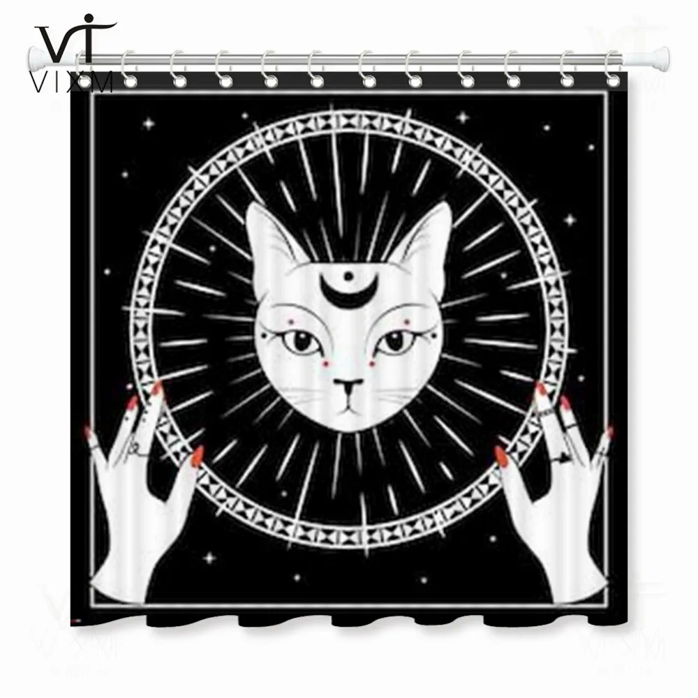 Vixm занавеска для душа в виде кота черная металлическая Водонепроницаемая ванной