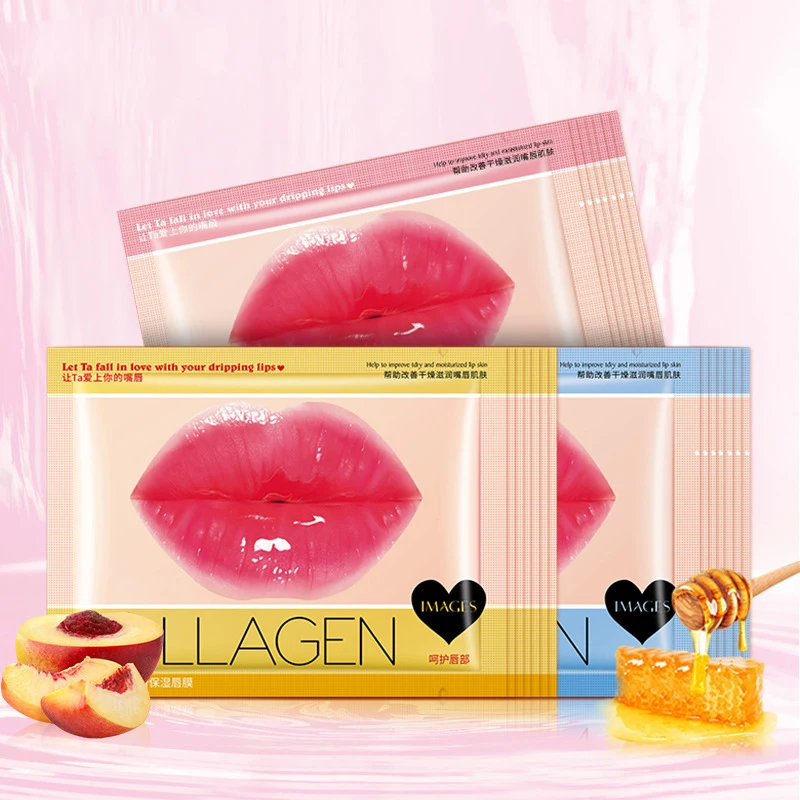 

5Packs Collagen Crystal Lip Mask Patches Hydrating Patches Repair Lines Lip Plumper Anti Lips Mask for Lip Enhancement Gel Pad