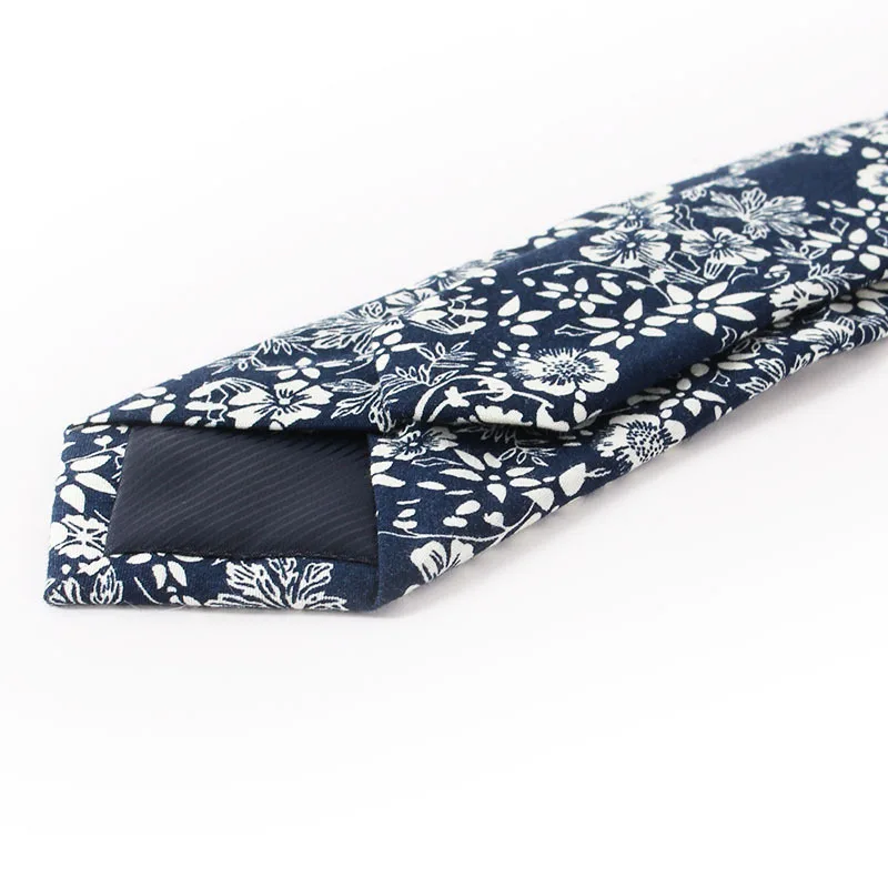 

2020 6cm Floral Print Tie for Men Women Skinny Neck Tie for Wedding Casual Ties Slim Cotton Long Neck Ties Custom Logo