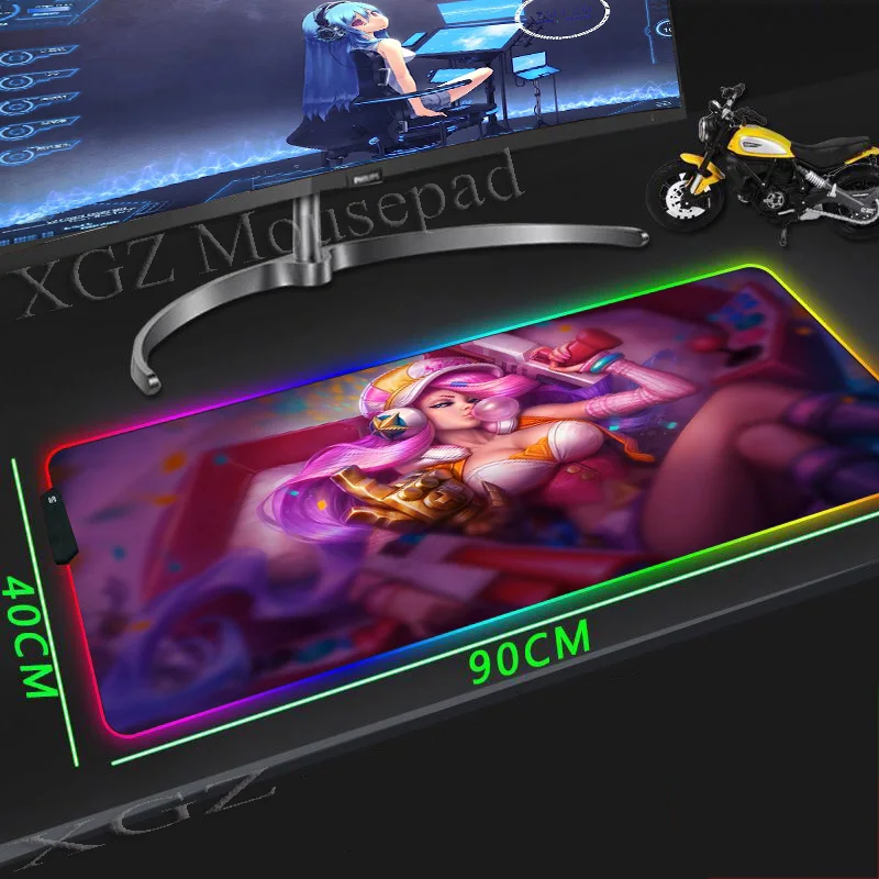 XGZ аниме дьявол убийца сексуальная девушка компьютерный стол коврик черный для