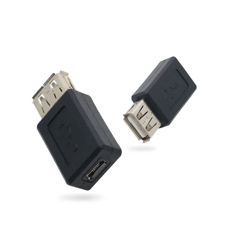 New Black USB 2.0 Type A Female to Micro USB B Female Adapter Plug Converter usb 2.0 to Micro usb connector wholesale