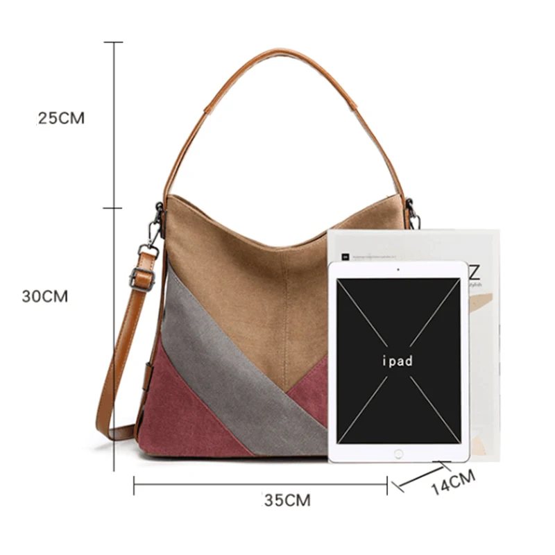 

Diinovivo Female Handbags Fashion Canvas Women Crossbody Bag Panelled Tote Hand Bags 2021 Travel Shoulder Bag Large Famous New