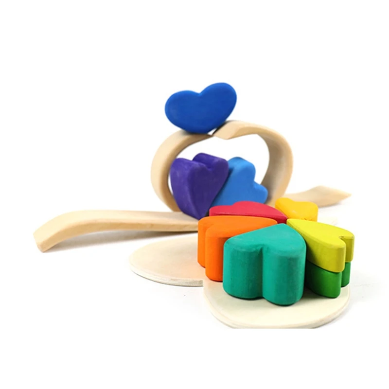 

Baby Wooden Rainbow Puzzle Arch Bridge Assemble Stacking Blocks Educational Toy J2HD