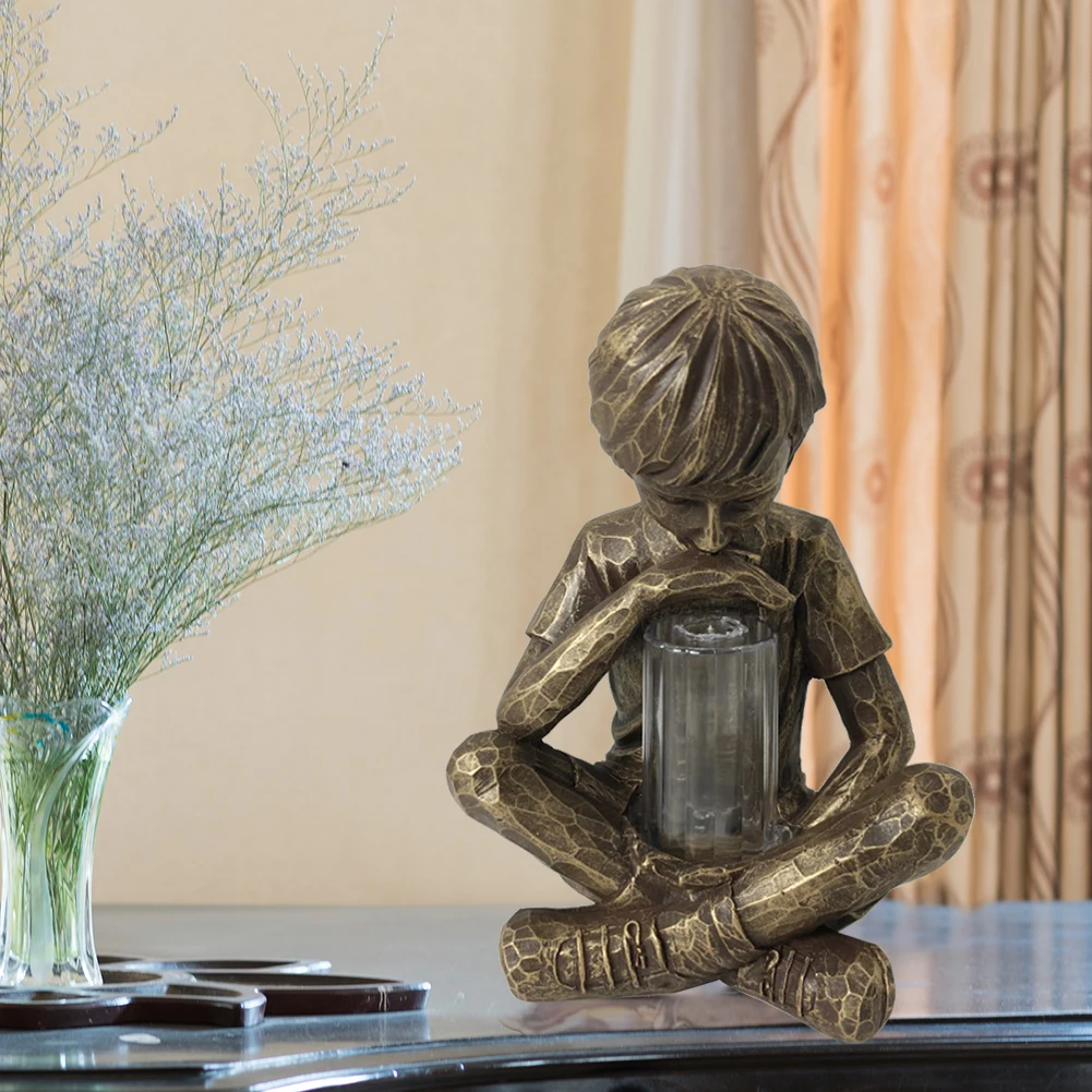 Смола Prodigy статуя открытый двор парка светодиодный светильник скульптура детей