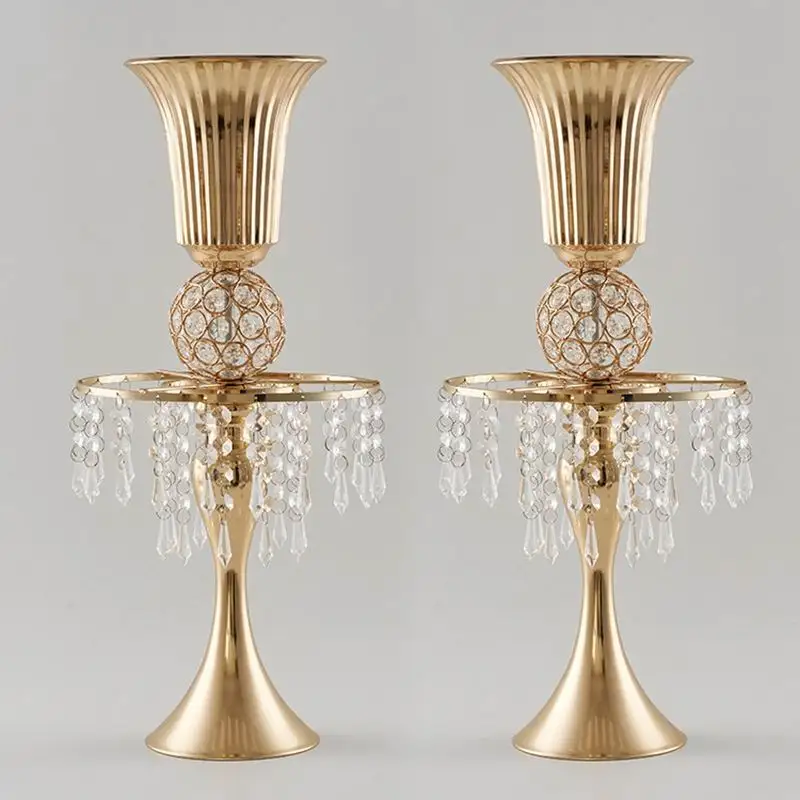 PEANDIM Золотая ваза для цветов элегантные свадебные центральные канделябры