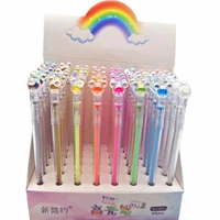 48pcs disney mickey highlight pen cute colorful cartoon student writing gel pen rainbow black ink school office stationery gift