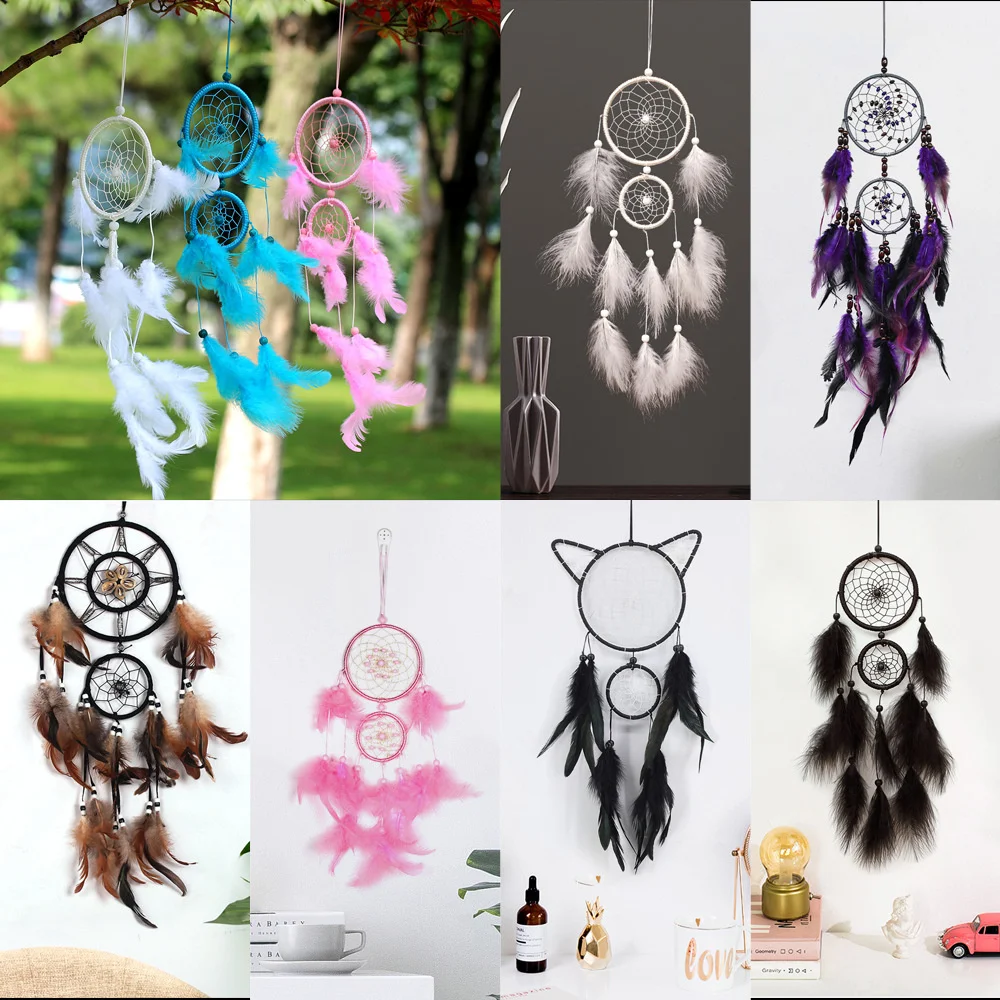 

DIY Handmade Dream Catcher Material Kit Feather Pendant Gifts Car Wall Hanging Feather Pendant Decoration Ornament Dropshipping