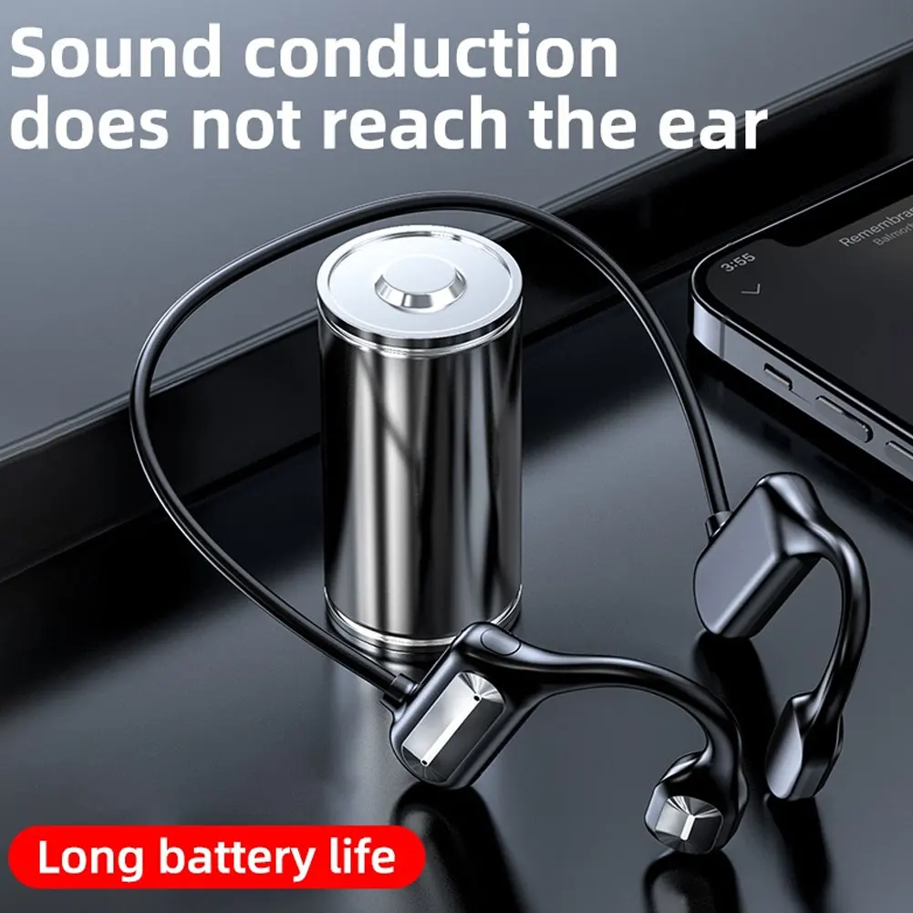 

Bone Conduction Headphones Bluetooth-Compatible Wireless Sports Earphone IPX5 Headset Stereo Hands-Free With Mic For Running