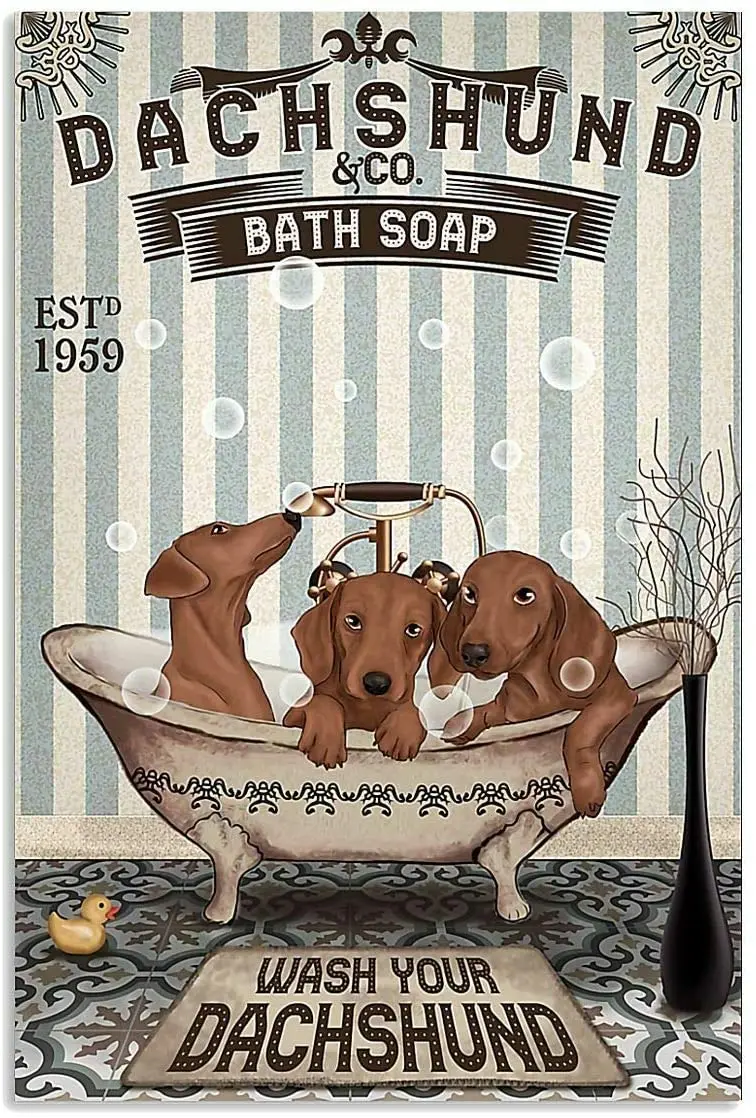 

Metal Sign Wall Decor Metalplate Aesthetic Room Decor Dachshund Pet Dog Movie Poster Vintage Retro Decorative Posters Home