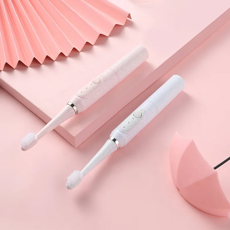 

Electric toothbrush couple ultrasonic adult electric non-rechargeable soft hair automatic waterproof 2 brush head travel set