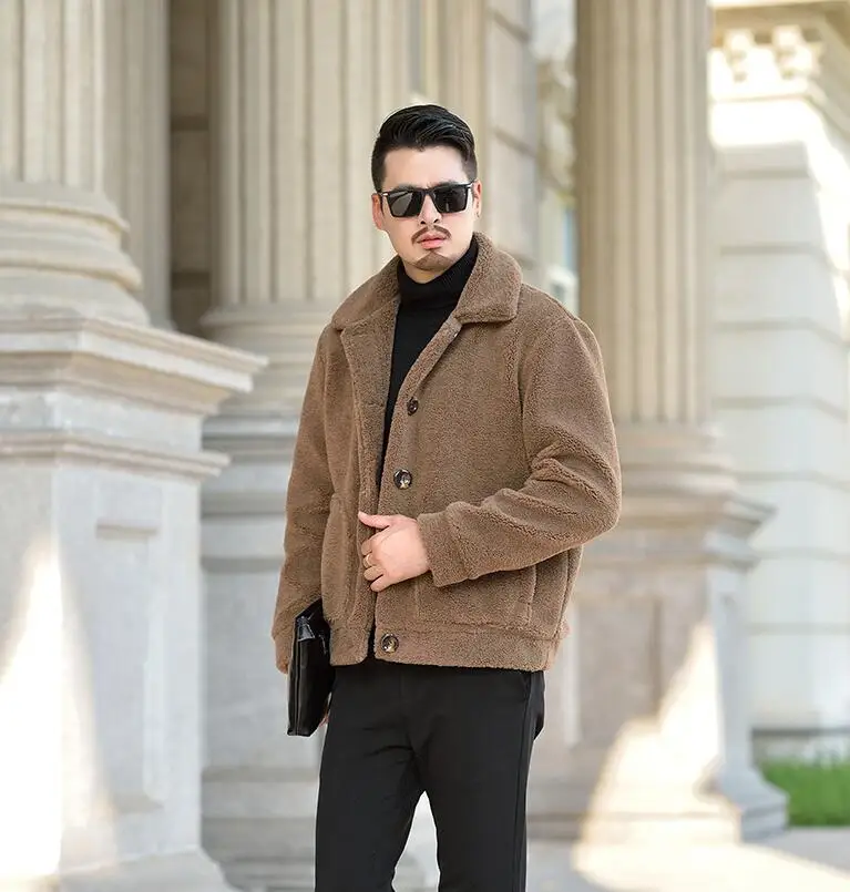 Куртка мужская из искусственной норки теплая приталенная куртка искусственного