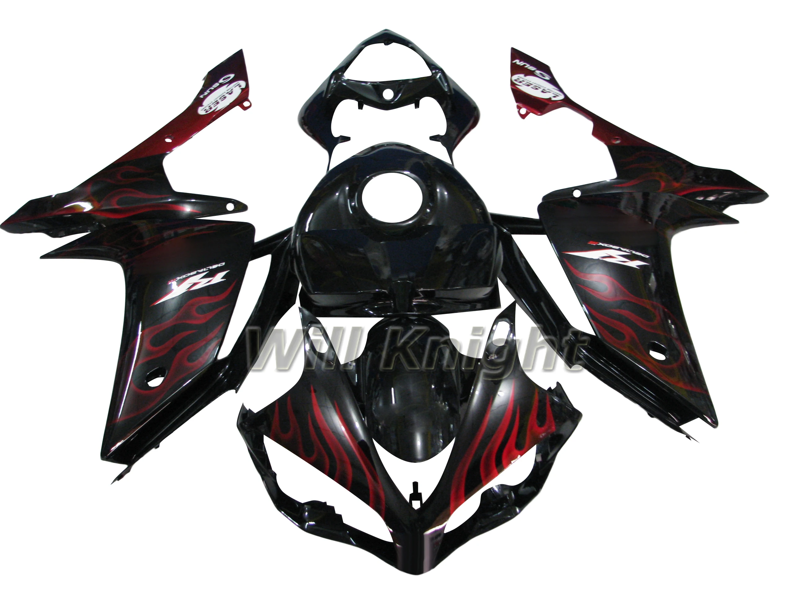 Для Yahama YZF1000 YZF R1 2007 2008 ABS корпус инжектора Обтекатели комплекты красный