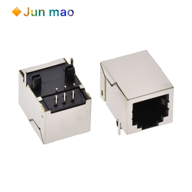 10pcs RJ11 socket rj12 telephone socket 56-6p6c female with shielded copper shell L = 18.5mm