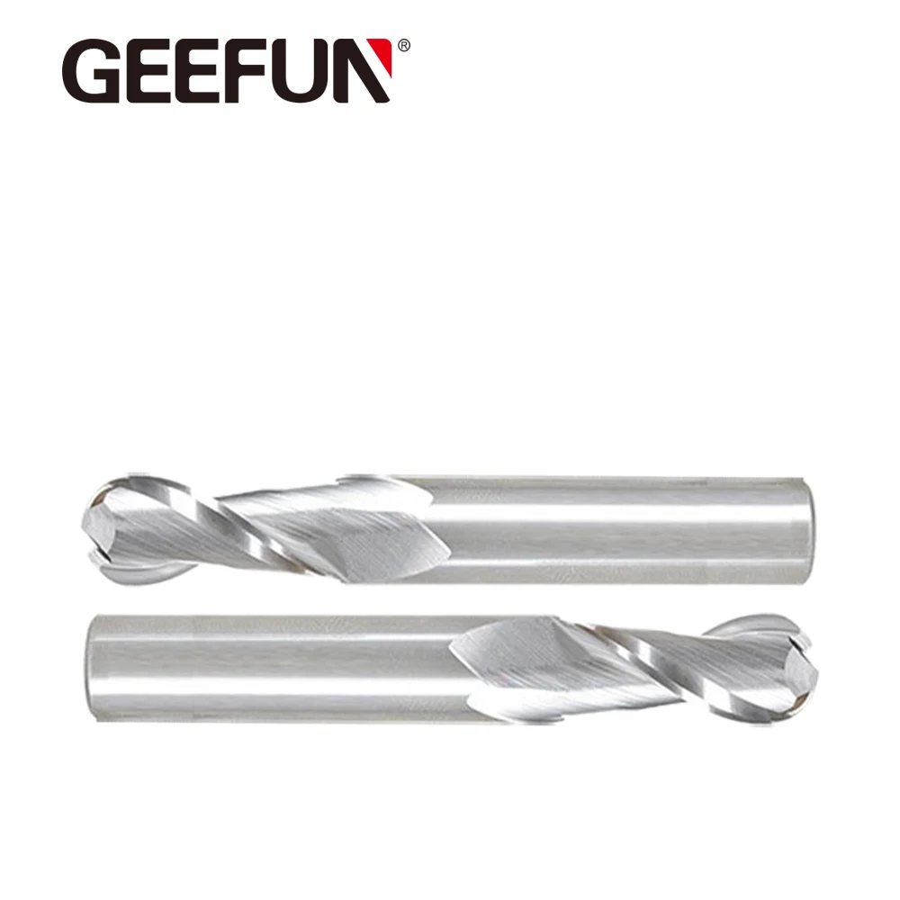 Твердый карбид 2 канавки шариковый нос алюминий метрический 45HRC общая длина 50 мм