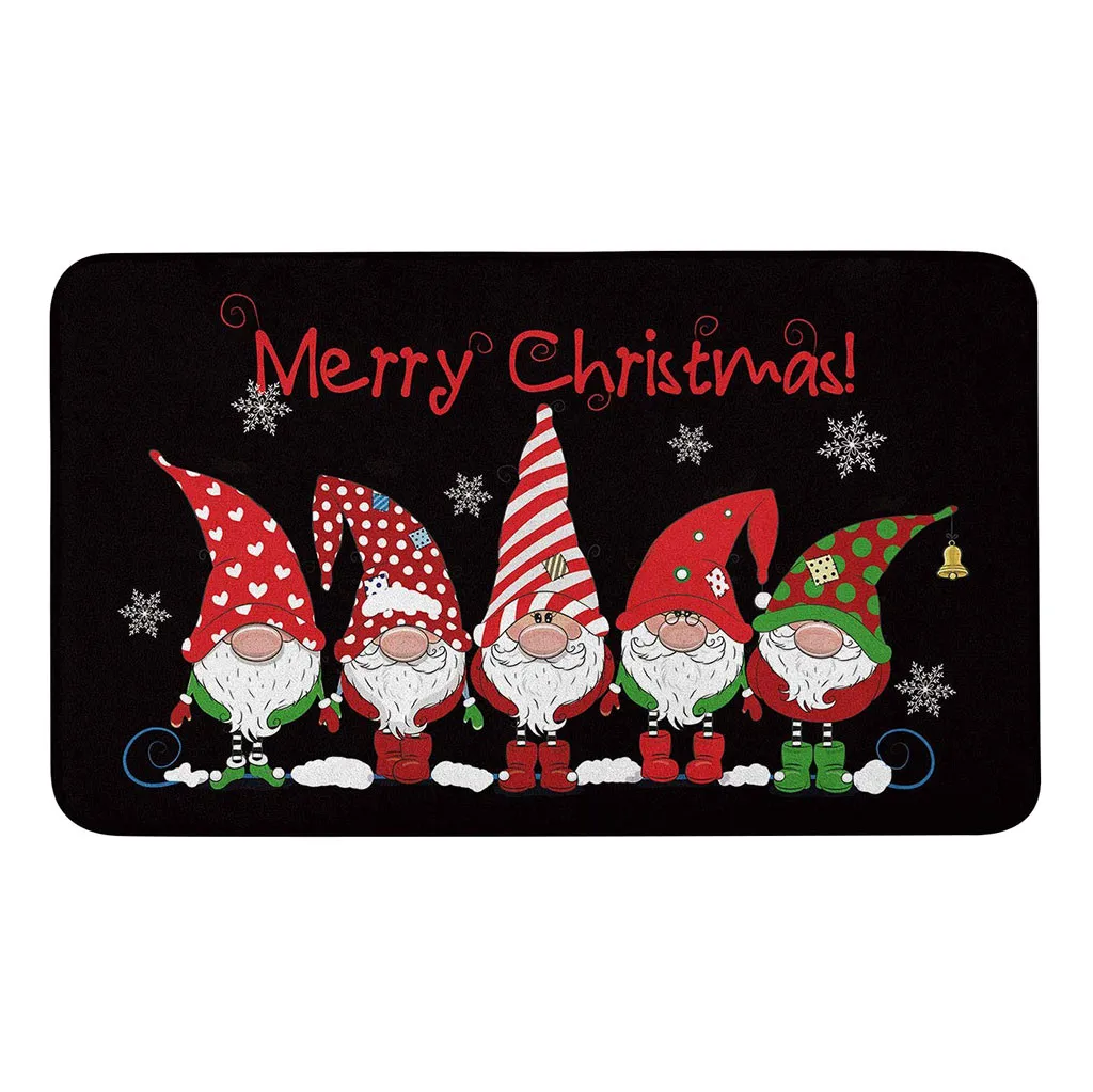 Коврик для ванной с рождественскими снежинками нескользящий напольный коврик