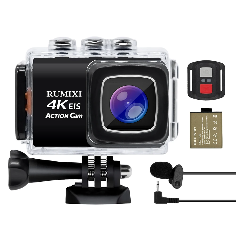 Action Camera 4K/30fps With EIS Function External Mic WiFi 170D Underwater Waterproof 30M Video Record Remote Control Sport Cam |