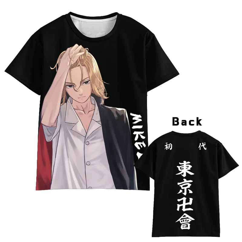

Футболка с коротким рукавом и принтом из аниме Токио, топ, повседневные Летние пуловеры для косплея
