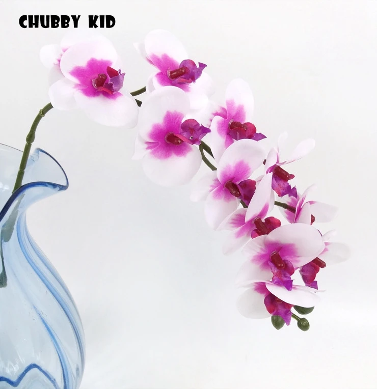 Оптовая продажа маленькие реалистичные искусственные бабочки Орхидея 12 головок