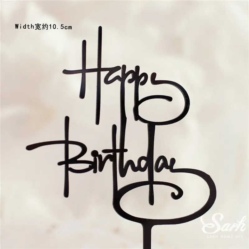 2pc birthday O 2 шт., золотой, черный, с надписью «Happy Birthday», «Oh Baby», крючок, топпер для торта, для выпечки, вечерние украшения, подарки на день Святого Валентина, юбилей, любовь - Цвет: 2pc birthday O
