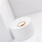 INSCHIC 2021 корейские модные розовые золотые простые тонкие кольца на маленькие Пальцы для женщин и девушек глянцевое обручальное кольцо из нержавеющей стали