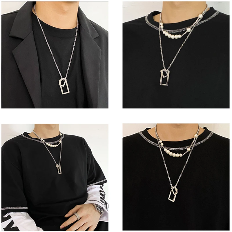 Ожерелье цепь геометрическое ожерелье из нержавеющей стали мужское древнее