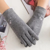 fashion women autumn winter warm sports fitness touch screen cycling thin mittens female wool knit cashmere gloves c70