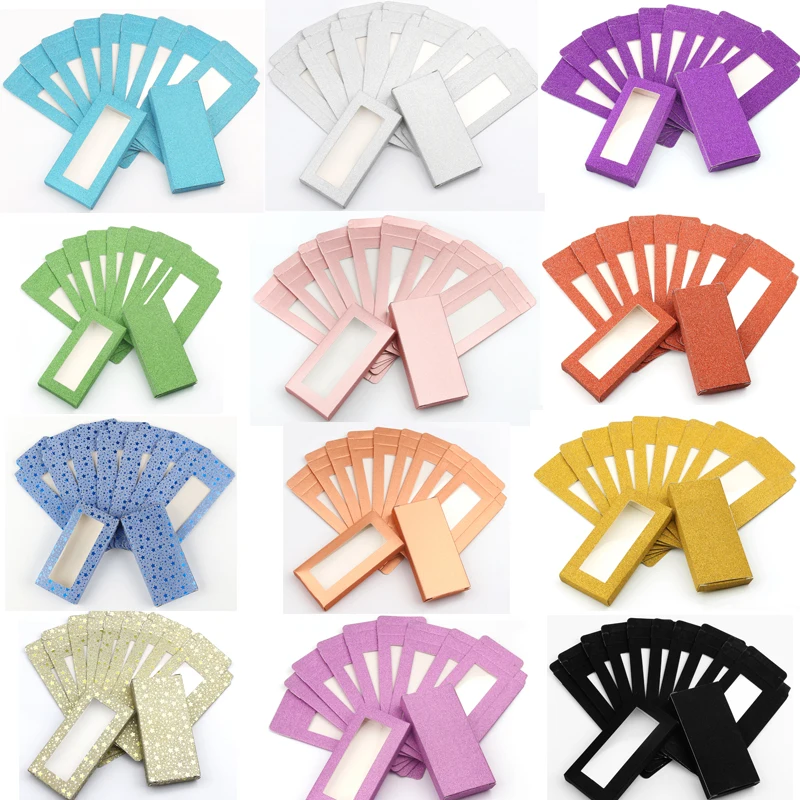 Оптовая продажа 50 шт. коробка для упаковки ресниц пустая упаковка разноцветная