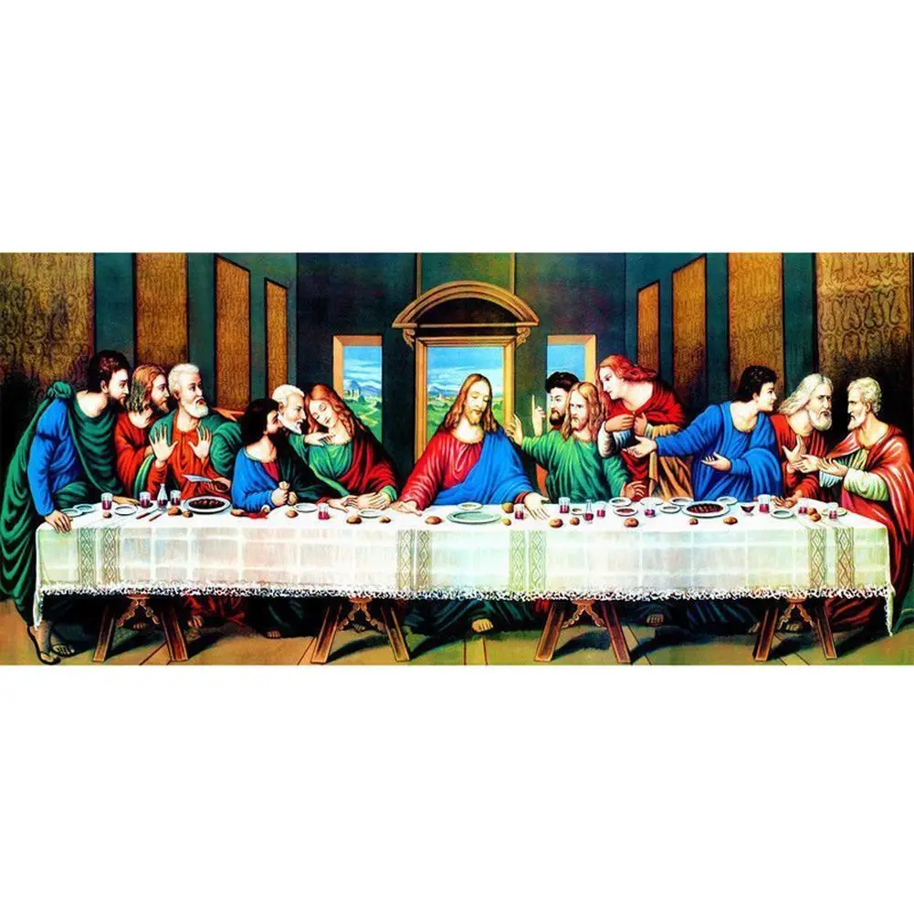 Алмазная вышивка круглые алмазы Тайная вечеря Иисус полные стразы 5D алмазная