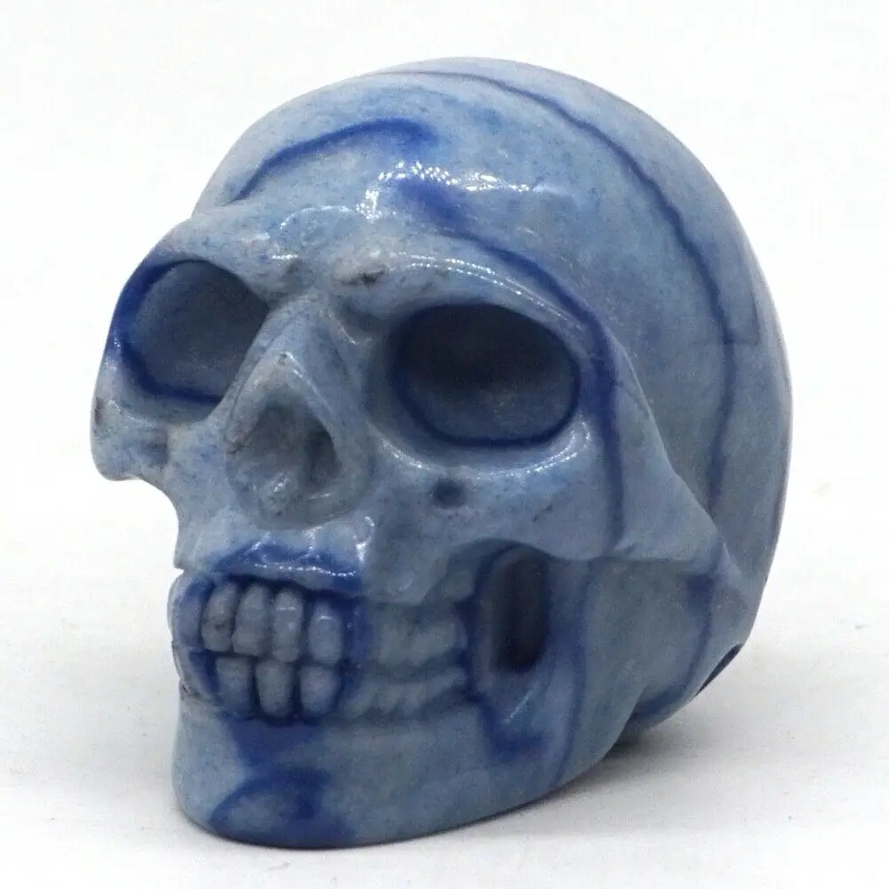 1 9 &quotСтатуэтка Череп натуральный драгоценный камень синий кварцевый кристалл