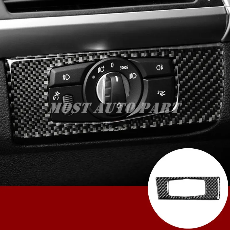 

Накладка на кнопку переключателя фары из углеродного волокна для BMW X5 E70 2008-2013 X6 E71 2009-2014, аксессуары для автомобиля, украшение интерьера автомобиля