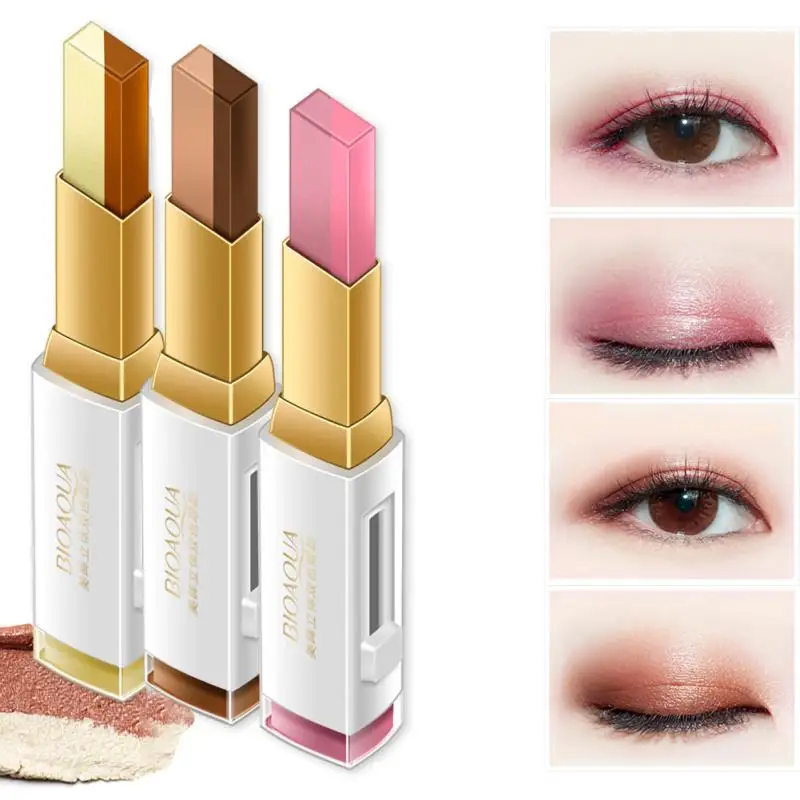 

Eyeshadow Stick Stereo Gradien Shimmer Double Color Eye Shadow Cream Pen Lasting Waterproof Eye Makeup Eyeshadow Cosmetics