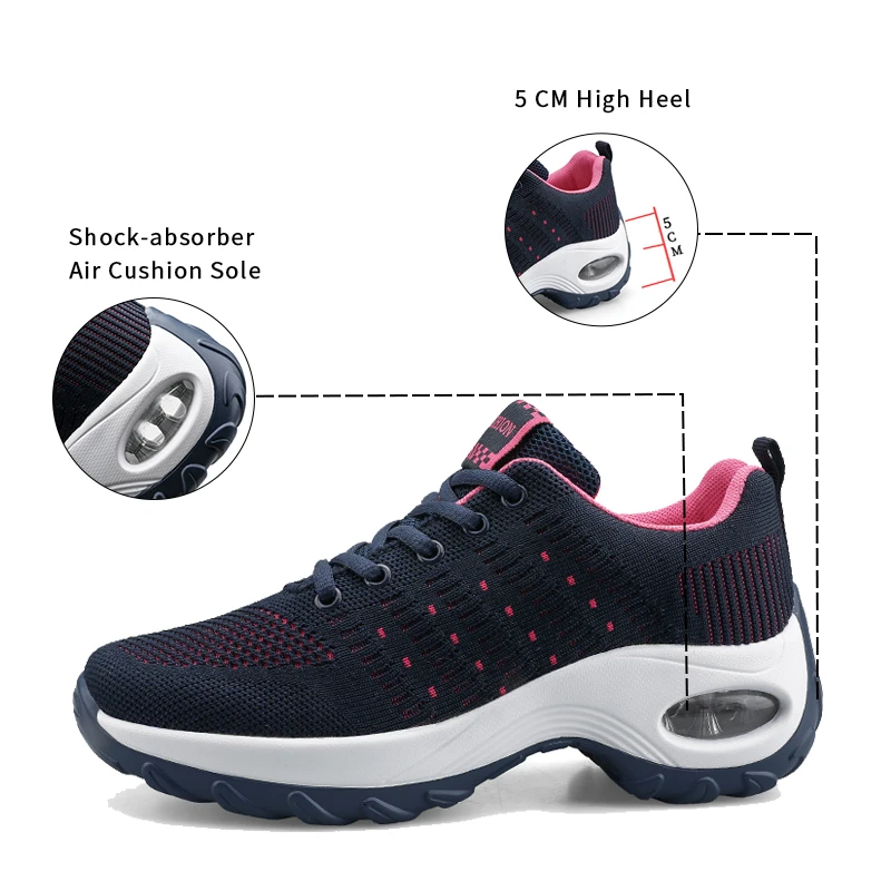 

Women Sports Shoes Air Cushion Running Shoes Breathable Woman Sneakers Outdoor Walking Jogging Trainers Flying Weaving Leisure