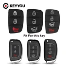 Мягкий силиконовый чехол KEYYOU для ключей Hyundai HB20 SANTA FE IX35 IX45, чехол для ключей, 3, 4 кнопки, корпус автомобильного ключа дистанционного управления