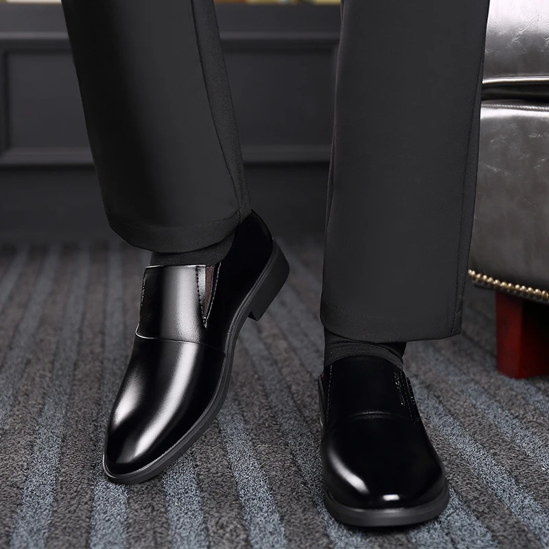 

Men Business Luxury Oxford Shoes Men Breathable Leather Shoes Rubber Formal Dress Shoes Male Office Party Wedding Shoes 2019 New