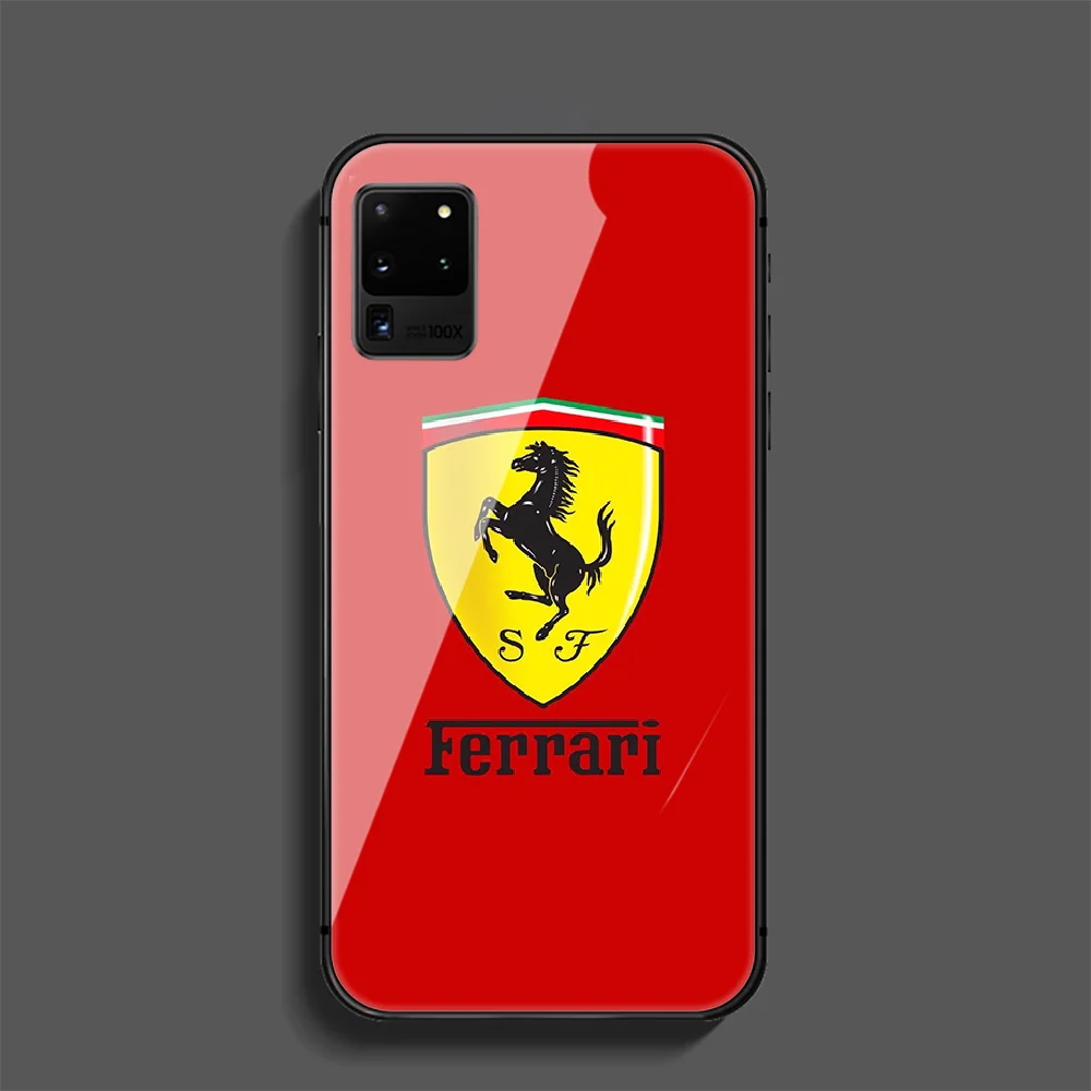 

Sporting Car Ferrari Phone Tempered Glass Case Cover For Samsung Galaxy Note S 7 8 9 10 10E 20 Plus Lite Uitra Bumper Shell