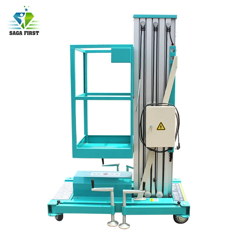 Aluminum Alloy Ssingle Mast Aerial Work Platform Lifts