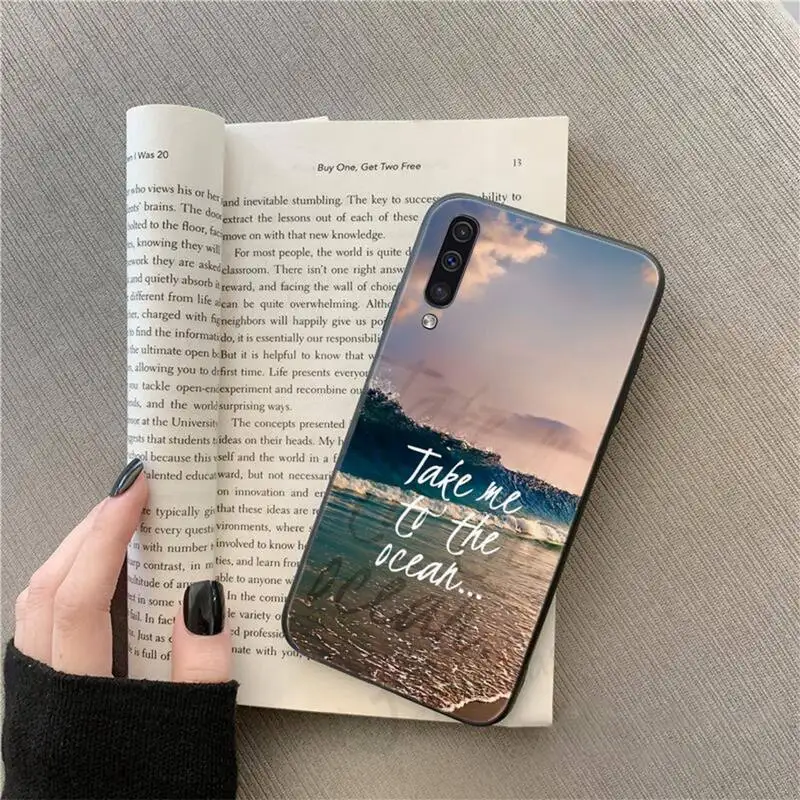 

ocean wallpaper with quote Phone Case For Samsung galaxy S 9 10 20 A 10 21 30 31 40 50 51 71 s note 20 j 4 2018 plus