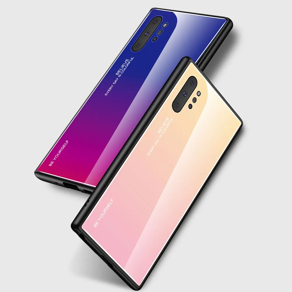 Tempered Glass Phone Case for Samsung S21 Ultra Plus S21 FE Protective Glass For Galaxy Note10 10 pro Note 20 Ultra S20 FE Coque