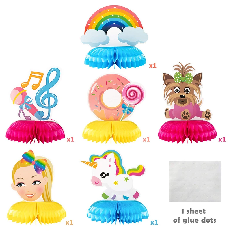 

6Pcs JOJO Honeycomb Centerpieces Table Toppers Creative Themed Party Supplies Photo Booth Props Decorations for Children
