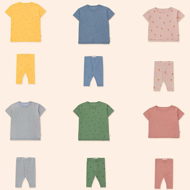 

tiny 2021 TC spring and summer new children's short-sleeved T-shirt cotton children's short-sleeved shirt letter printing bottom